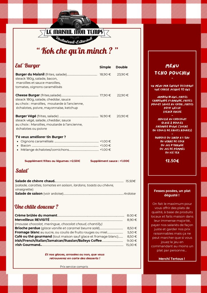 Menu Burger